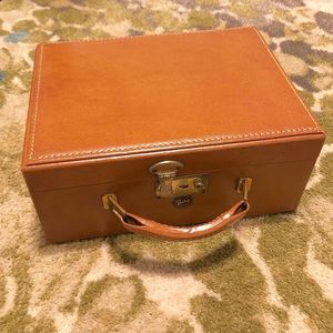 Vintage Shortrip Brown Leather Train Case